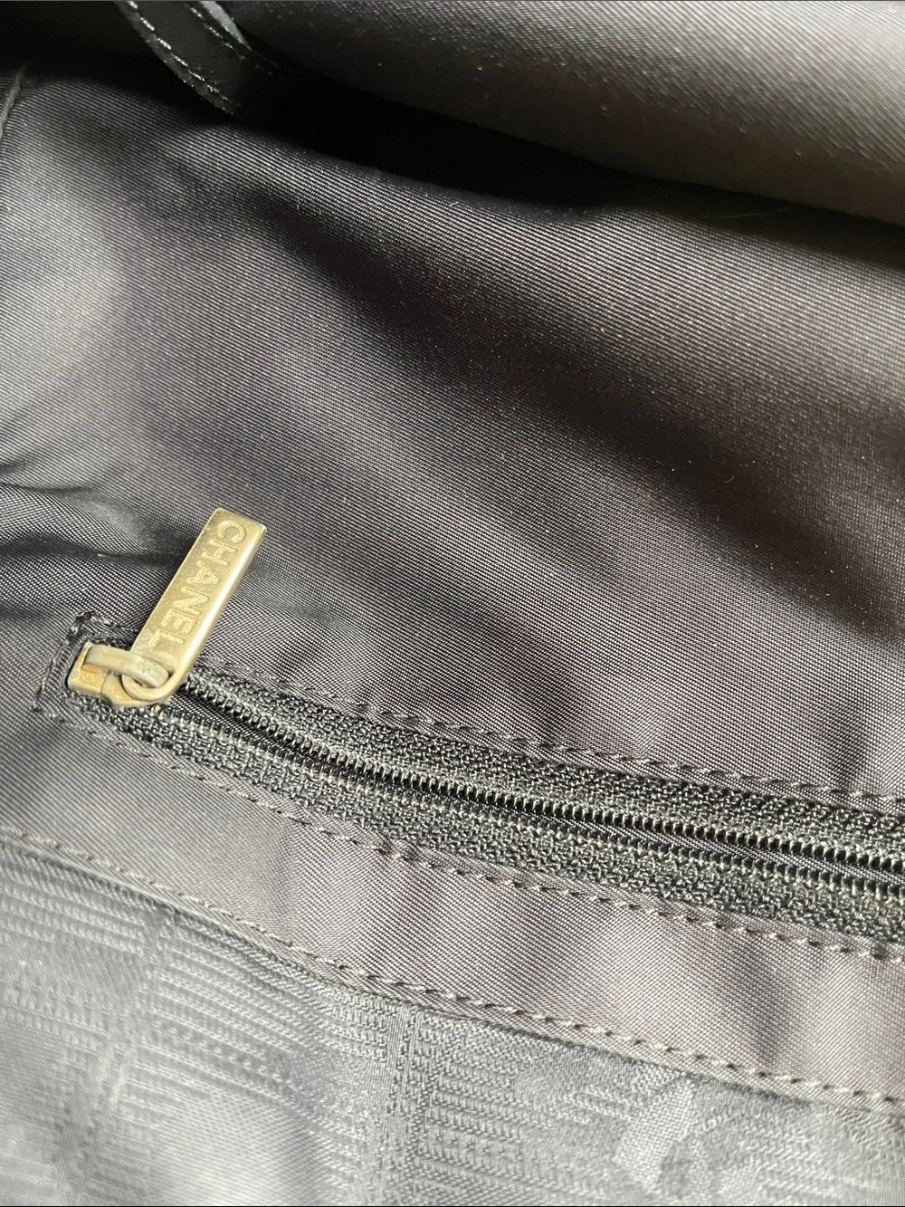 CHANEL Black  Logo Jacquard Tote with Leather Handles